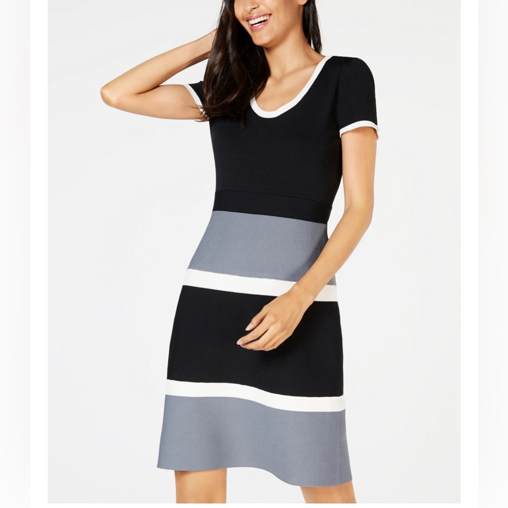 Anne Klein Colorblock Knit Sheathโ Dress M